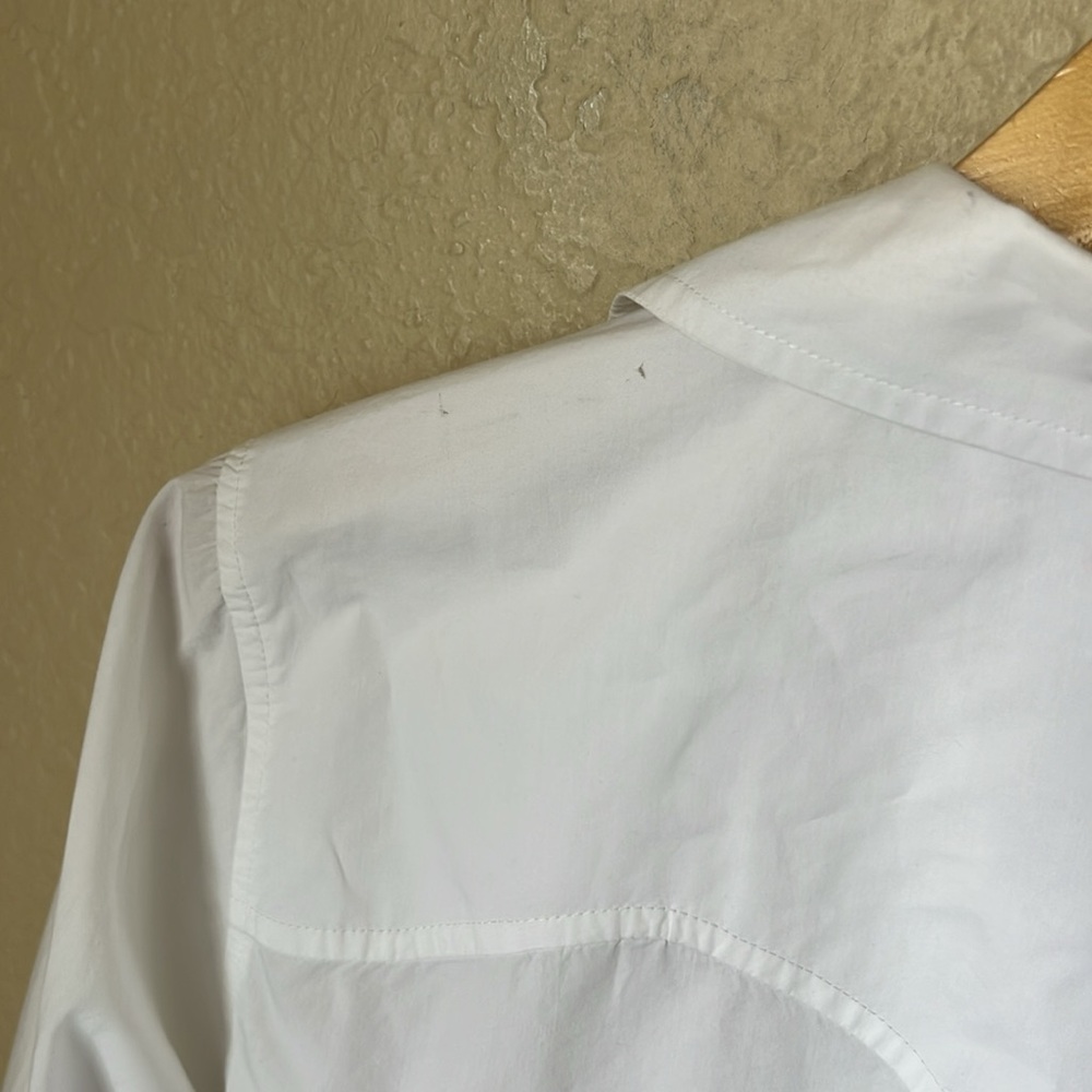 GANNI white asymmetrical organic cotton button down shirt - Picture 14 of 14